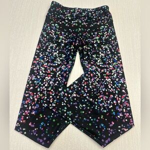 Goldsheep Rainbow Confetti Multi-color on Black Women’s Leggings, size small